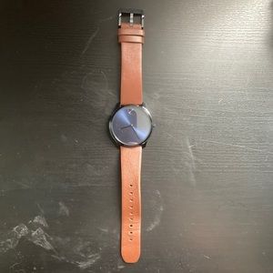 Movado cognac watch